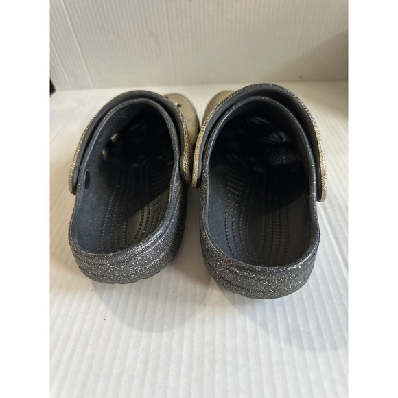 Crocs Kids Glitter Clogs Size 6 Youth Gold Sparkle Shoes - Picture 4 of 7